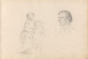 Two children; male portrait