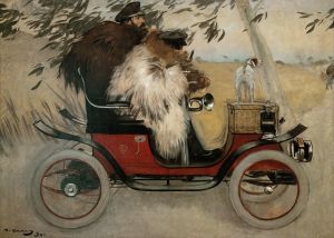 Ramon Casas And Pere Romeu In An Automobile