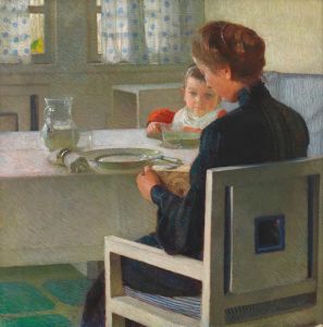 Mutter und Kind bei Tisch