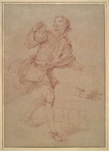 Study of a Young Man, study for the tapestry, Sancho’s departure for the island of Barataria