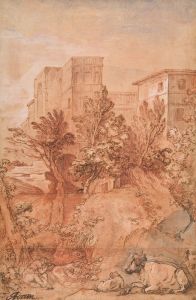 Landscape with a Large Villa on a Hilltop