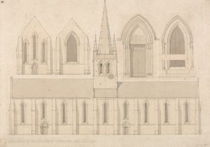 Elevation of the Church of Columbiers, near Valognes, Normandy