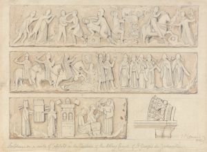 Sculpture on a Suite of Capitals in the Cloisters of the Abbey Church of Saint Georges de Bocherville, near Rouen, Normandy