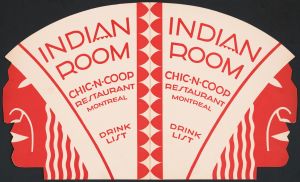 Designs for Indian Room, Chic-n-Coop Restaurant, Montreal, Canada