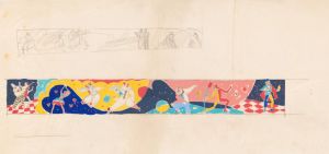[Design for mural in unidentified bar or restaurant.] [Study for mural]
