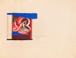 Design for mural inside of theater.] [Interior wall mural study