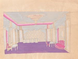 Design for the Lentheric Salon, Fifth Ave. & 58th St., Savoy-Plaza Hotel, New York, NY.] [Perspective sketch