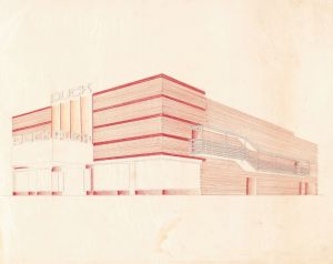 Designs for the Puck Theater , New York, NY.] [Exterior perspective study.