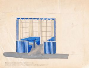 Designs for the Tavern Club, 333 Michigan Avenue, Chicago, Illinois.] [Perspective for main dining room with bay window