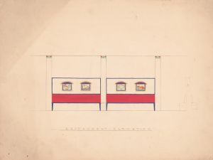 Designs for unidentified restaurant interior, possibly Elysée restaurant, 1 East 56th St., New York, NY.] [Drawing of restaurant interior elevations