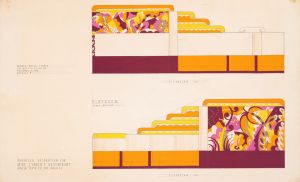 Drawings for proposed decorations of Mike Lyman’s Restaurant, 424 W. Sixth St., Los Angeles, CA.] [Drawing #8, playroom elevation N and O