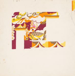 Drawings for proposed decorations of Mike Lyman’s Restaurant, 424 W. Sixth St., Los Angeles, CA.] [Playroom bar partial elevation, color design sketch with mural
