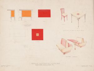 Drawings for proposed redecorations of Yorketowne Coffee Shop, Job #238, York, PA.] [Drawing #6, interior plans for tables, counters, benches