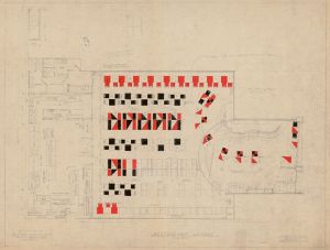 esigns and photographs for alterations to St. James Bar Restaurant, W. 181st St. and Broadway, New York, NY.] [Plan for restaurant layout of booths and tables