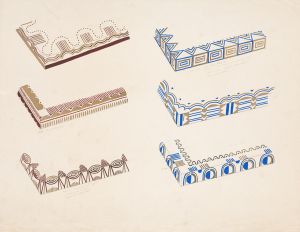 Graphic design drawings for Barricini Candy packages.] [3-D Study for 6 rectangular boxes