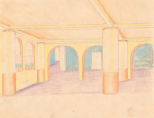Interior design drawings for unidentified rooms.] [Sketch for interior, possibly hotel lobby