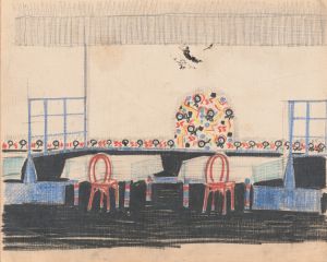 Interior perspective studies for a restaurant