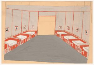 Interior perspective studies for Restaurant Crillon, 15 East 48th Street, New York, NY.] [Study for Le Passage or Pullman Room