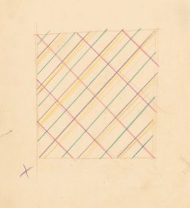 Miscellaneous small sketches for inlaid table tops.] [Design with lined grid motif