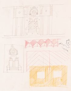 Design drawings for miscellaneous interiors, some possibly related to the Hotel St. George, New York, NY Sketch for miscellaneous interior