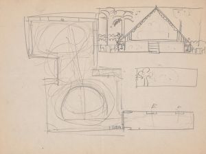 Design sketches for Hotel Alamac, 71st and Broadway, New York, NY. Details of Congo Room or ‘Africa Roof’