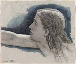 Study of a Young Man’s Head with Right Arm Outstretched