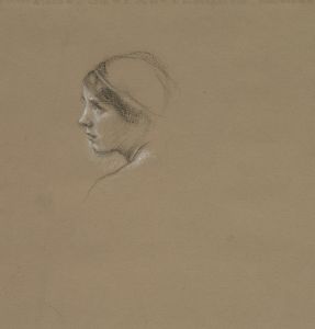 Head study of a young woman