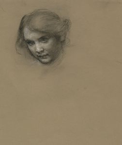 Head study of a young woman