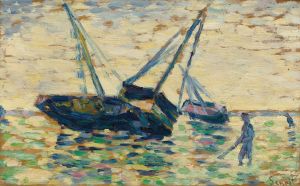 Trois Bateaux Et Un Marin