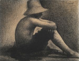 Seated Boy with Straw Hat, study for Bathers at Asnières