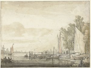 Boten bij een steiger in een rivier