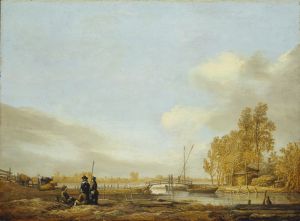 River Landscape with Footbridge