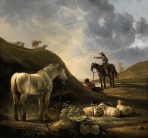 Dünenlandschaft mit Grauschimmel
