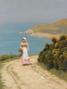 Girl On A Coastal Path