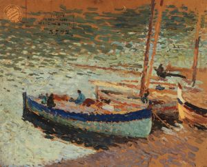 Bouquet de bleuets – Barques au port