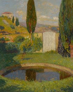Bassin ouest du Parc de Marquayrol avec vue sur l’atelier d’Henri Martin