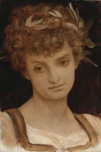 Study Of A Girl’s Head, Wreathed In Laurel