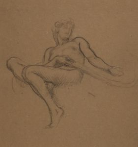 Female nude seated, study for the Garden of the Hesperides