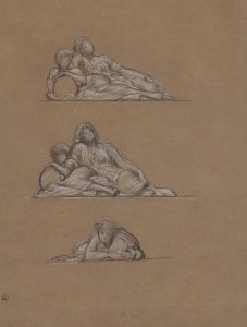 Three figure studies for ‘The Dance’