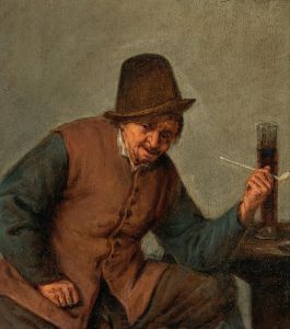 A peasant smoking
