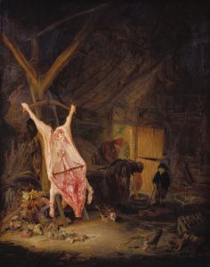 Slaughtered Pig in a Barn