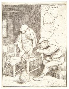Three farmers smoking and drinking in a tavern