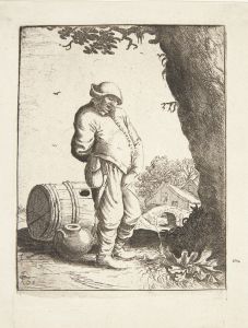 Bonde, der urinerer
