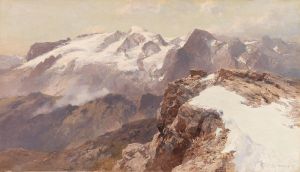 Ansicht der Marmolata vom Piz Boè aus