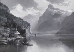 Vierwaldstätter See mit Tellskapelle gegen Uri Rotstock