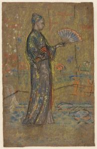 Japanese Woman Painting a Fan