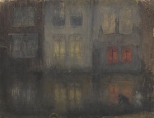 Nocturne: Black and Red—Back Canal, Holland