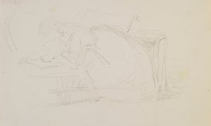 A girl reclining on a couch, reading