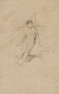 A Nude Model, Seated on a Couch