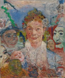 Old Lady with Masks
